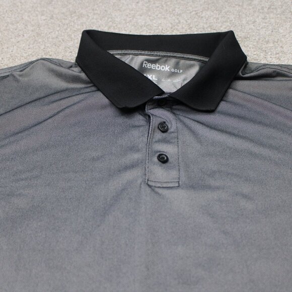Reebok Golf Polo Shirt Mens 6XL Black Polyester Stretch Short Sleeve Pullover - Picture 4 of 13